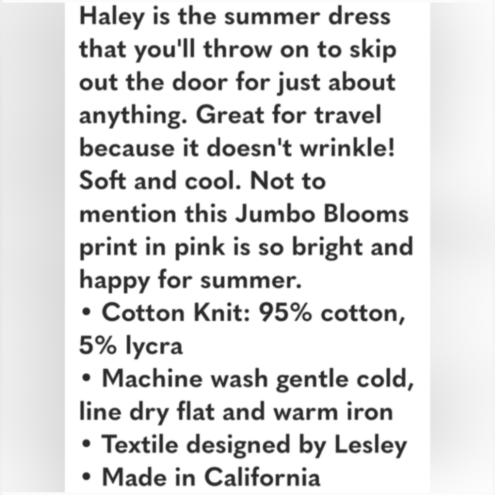 Lesley Evers HALEY Pink Jumbo Blooms Dress Size Medium - Picture 7 of 7